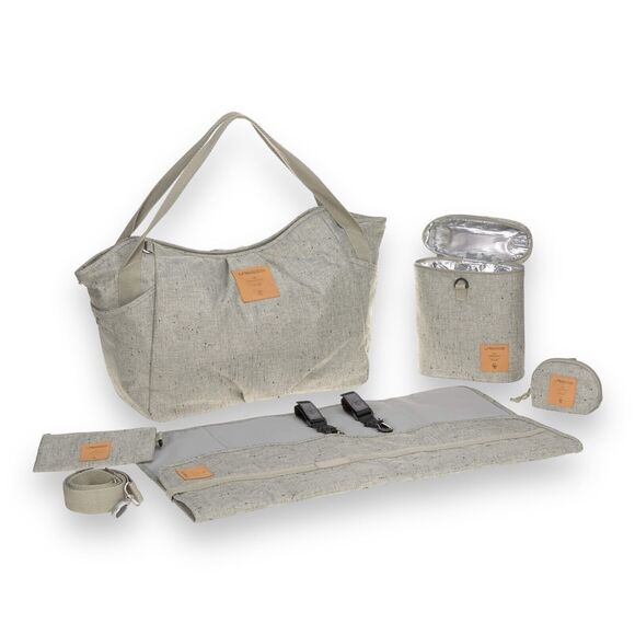 Lassig Baby Changing Bag Diaper Twin Boucle 33 (L) x 13 (W) x 37 (H) Insulated - Picture 1 of 14